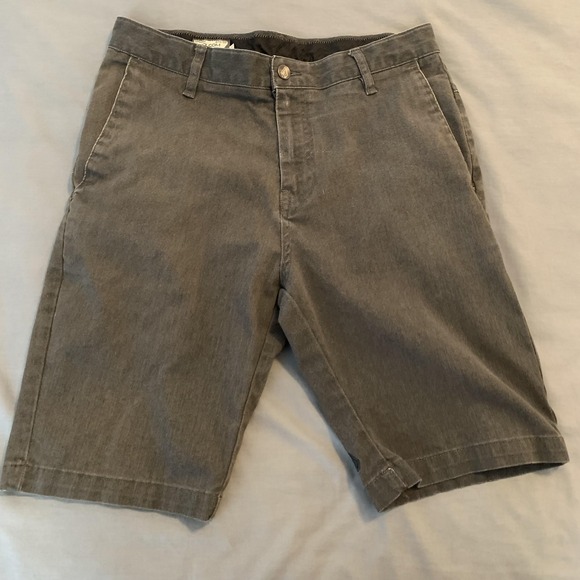 Volcom Other - Volcom Shorts Mens 32 Gray Chino Walk Flat Front Casual Cotton‎ Blend Logo